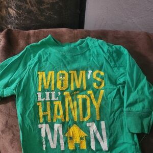 Old Navy Green Long Sleeve Tee with Yellow and White Print